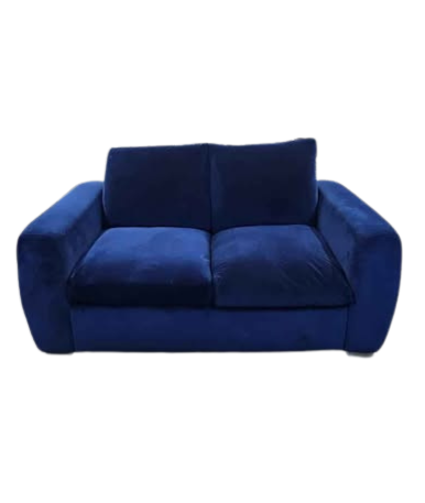 Snug Shack Blue Velvet 2 Seater Sofa with Storage
