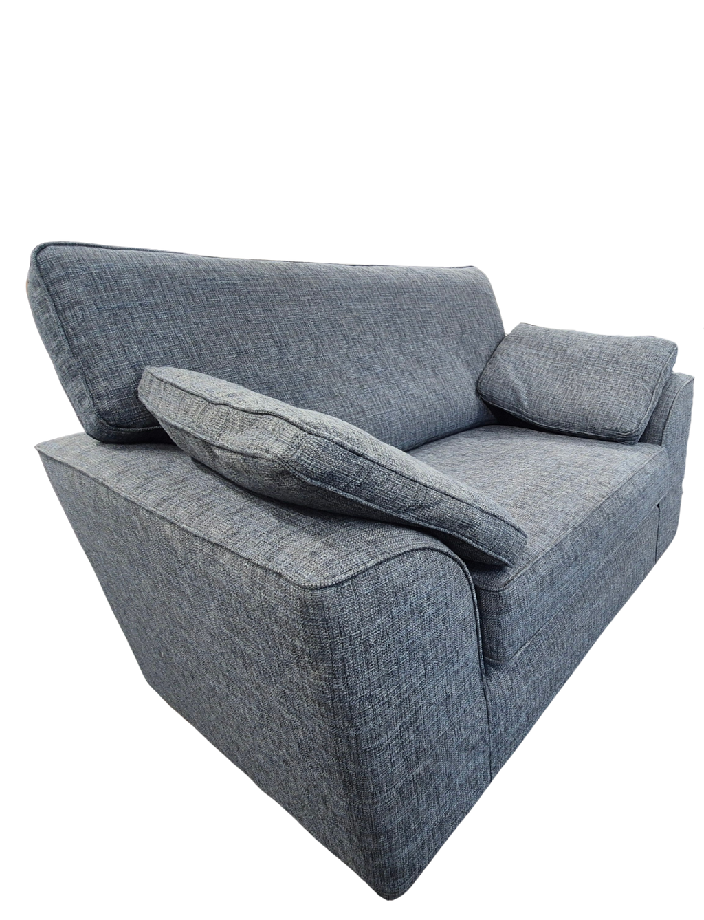 Dark Blue Boucle Weave Easy Clean Next Stamford Cuddle Chair
