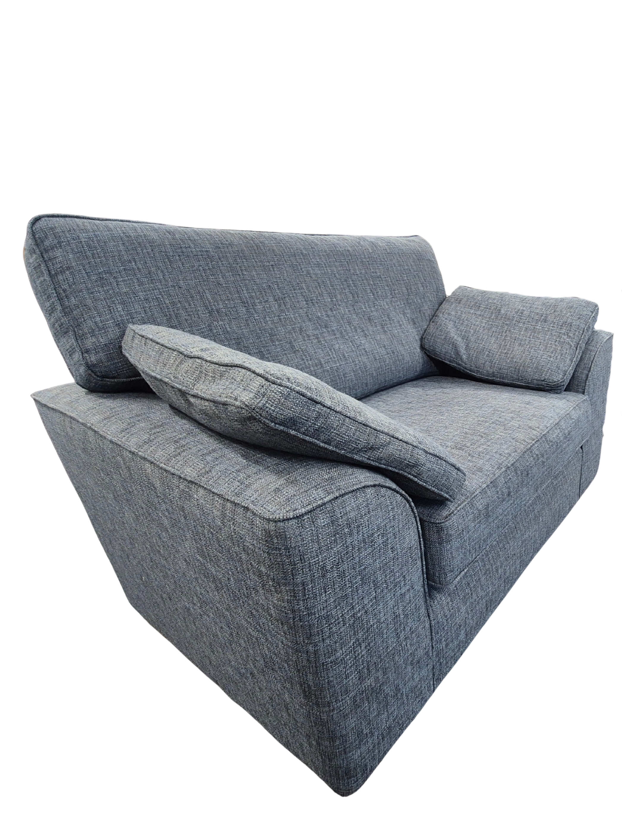 Dark Blue Boucle Weave Easy Clean Next Stamford Cuddle Chair