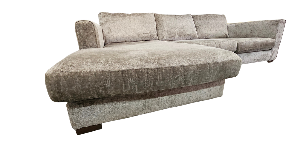 Sofology Majestica Corner Sofa – Silver/Grey Chenille