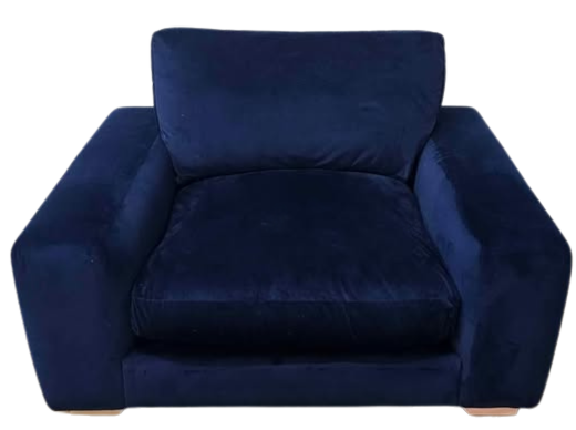 NEXT Houghton Deep Sit Snuggle Chair – Plush Velvet in Navy Blue