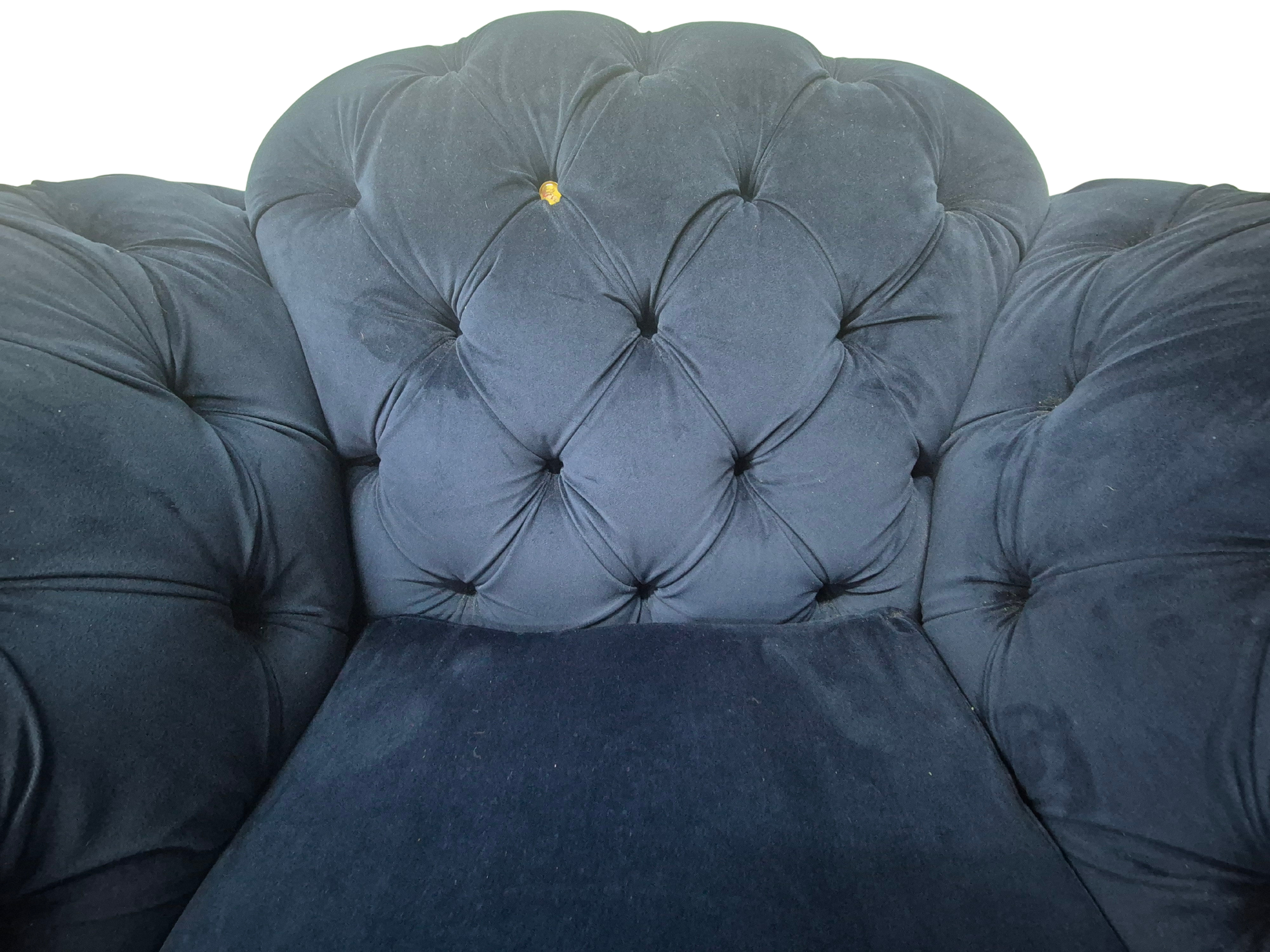 DFS Blue Velvet Armchair part of the Joules Windsor Range in a Deluxe Velvet Fabric.