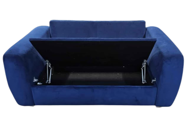 Snug Shack Blue Velvet 2 Seater Sofa with Storage