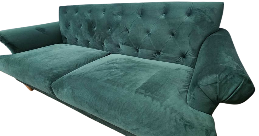 Green Velvet 3-Seater Sofa