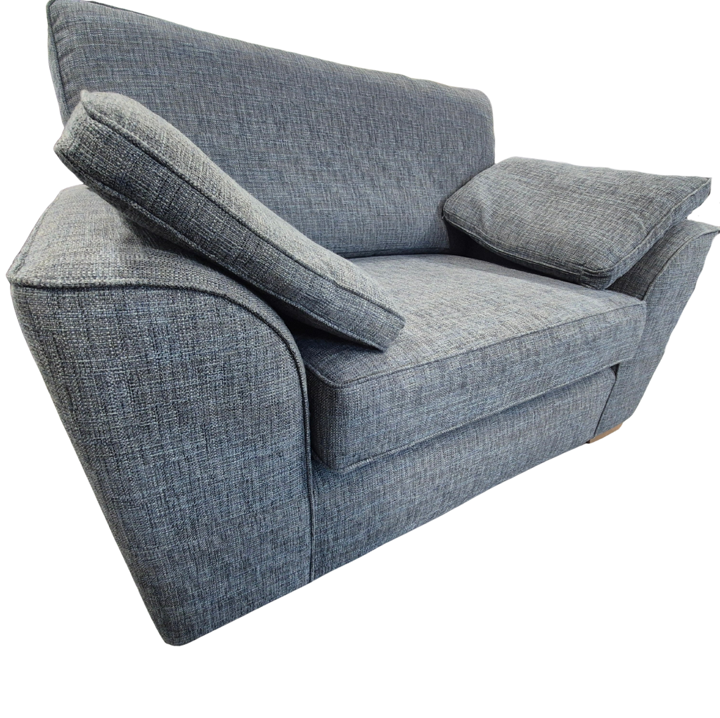 Dark Blue Boucle Weave Easy Clean Next Stamford Cuddle Chair