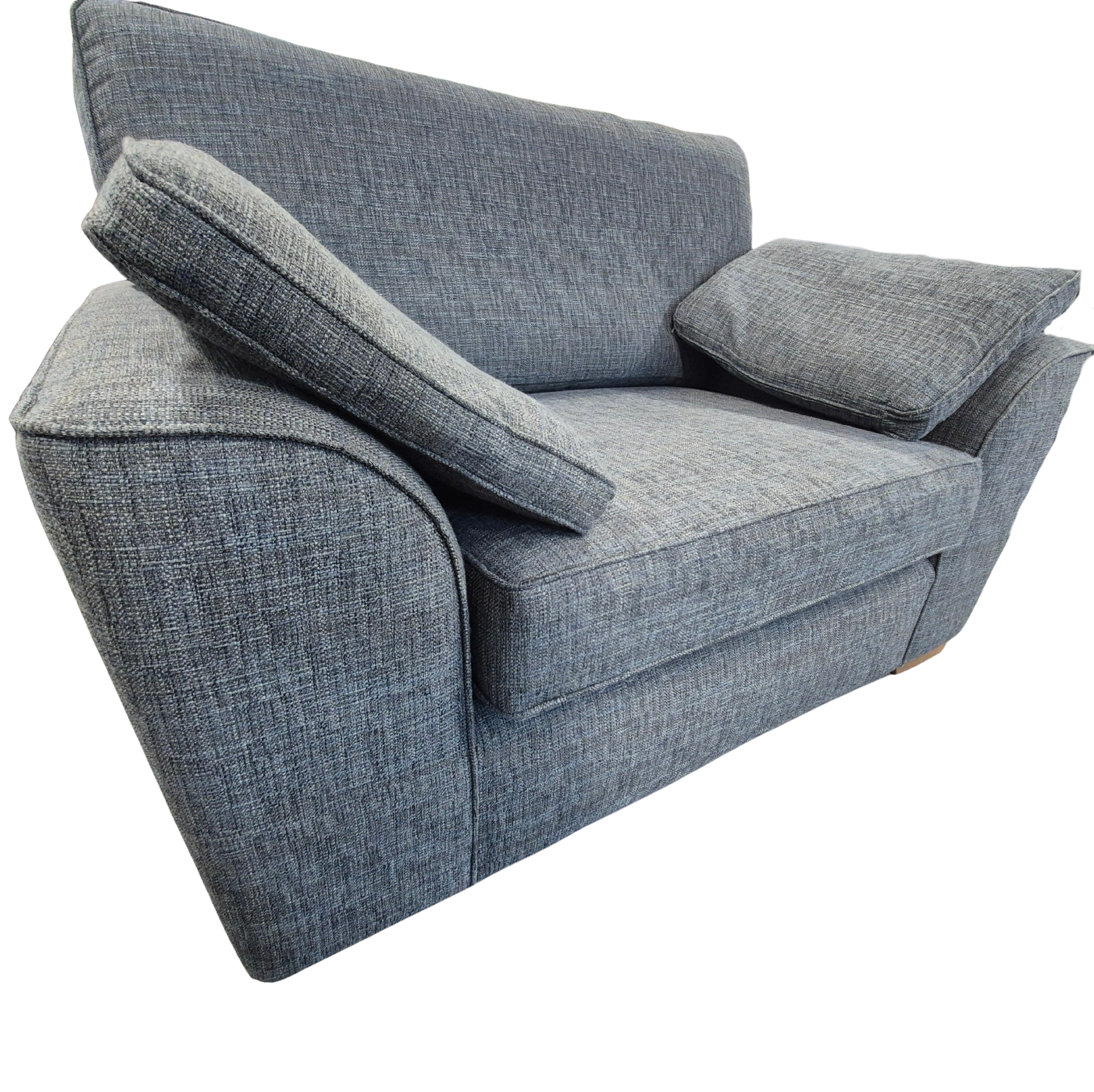 Dark Blue Boucle Weave Easy Clean Next Stamford Cuddle Chair