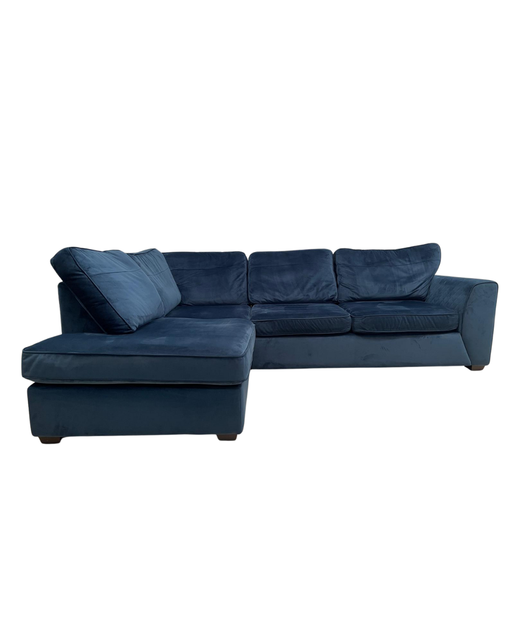 Dfs Orka Royal Blue Sensual Velvet Corner Sofa