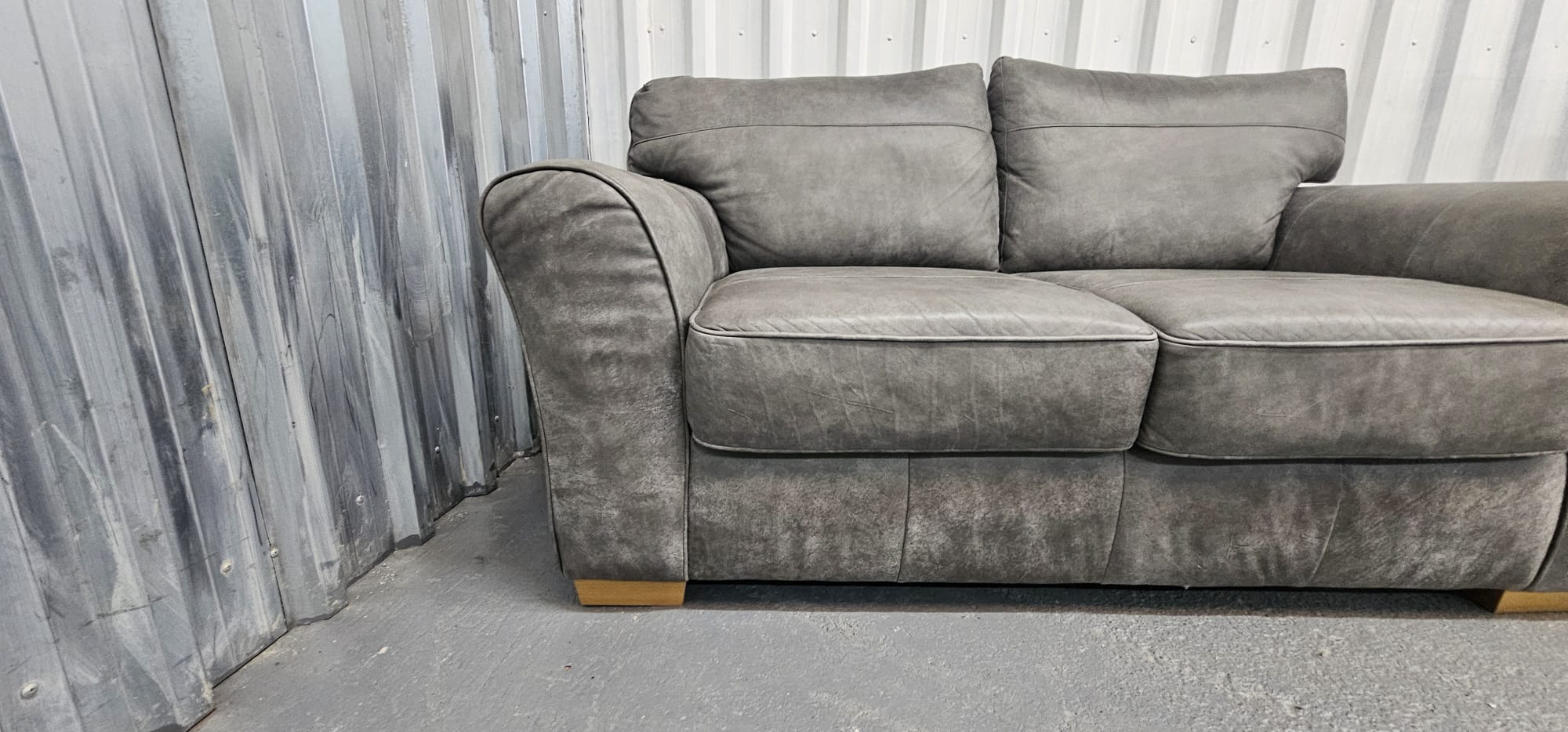Grey Distressed Leather Next Michigan 2 Seater.