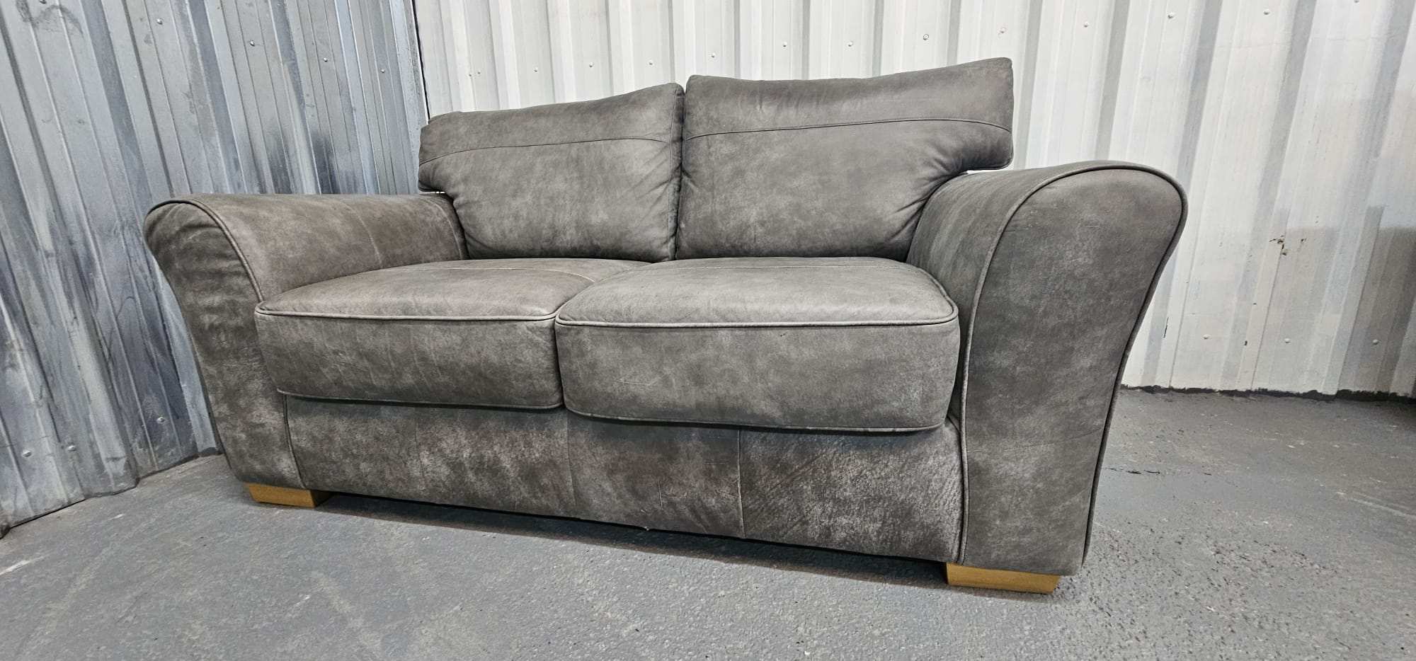 Grey Distressed Leather Next Michigan 2 Seater.