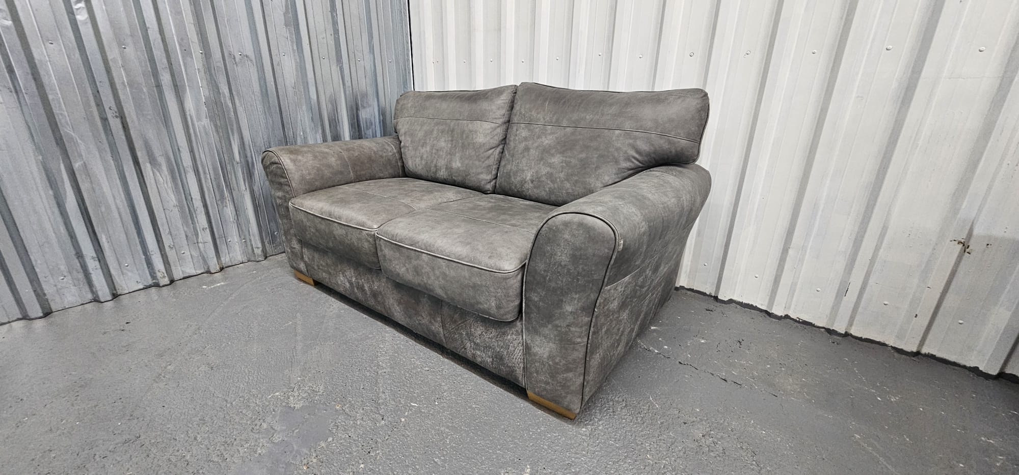 Grey Distressed Leather Next Michigan 2 Seater.