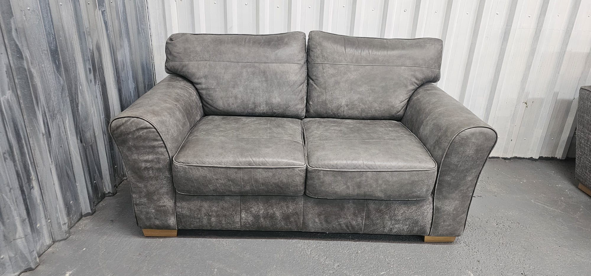 Grey Distressed Leather Next Michigan 2 Seater.