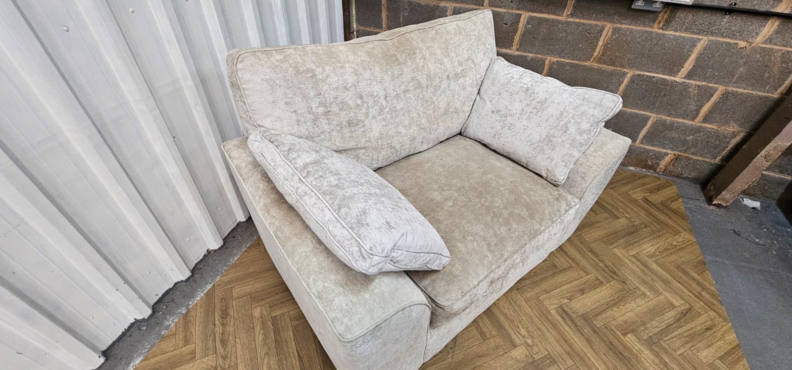 Next Stamford Cuddle Chair in Silver Distressed Velour