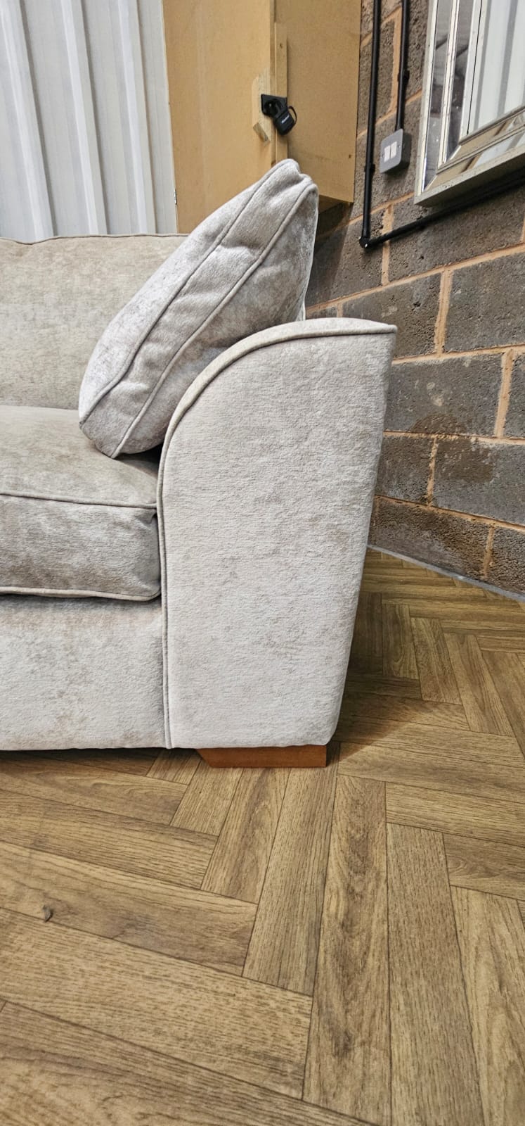 Next Stamford Cuddle Chair in Silver Distressed Velour