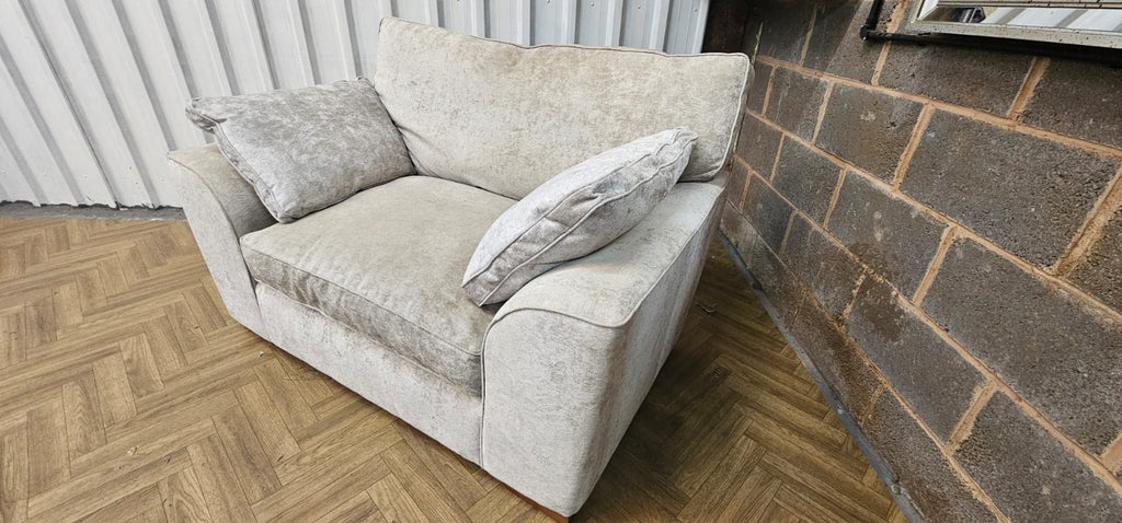 Next Stamford Cuddle Chair in Silver Distressed Velour