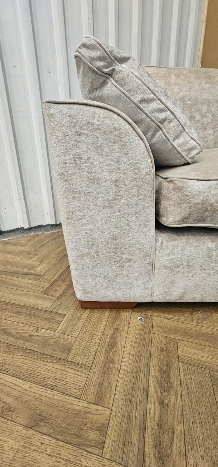 Next Stamford Cuddle Chair in Silver Distressed Velour