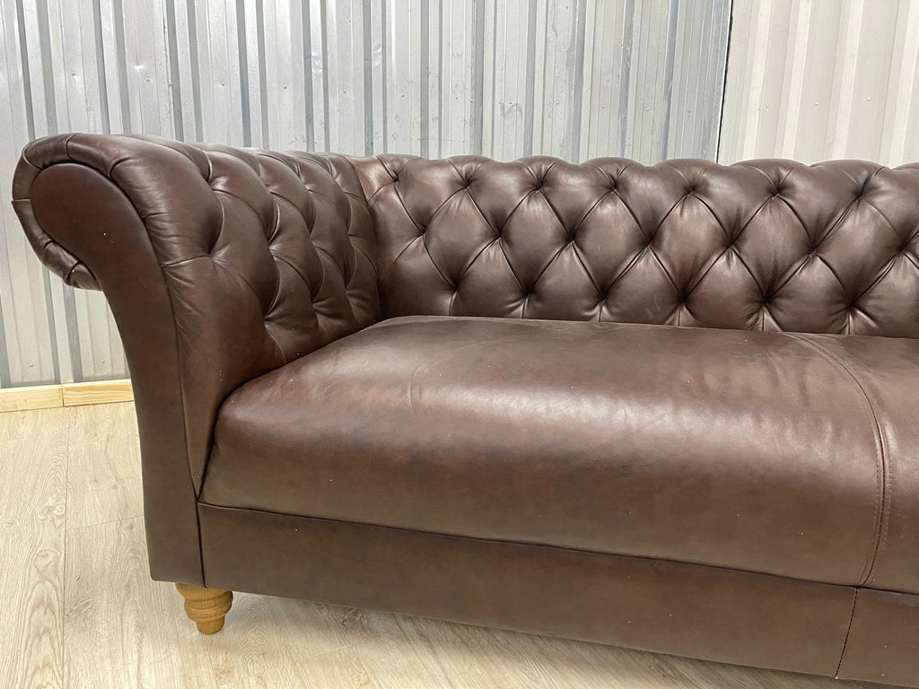 Oak FurnitureLand Montgomery Cigar leather 3 Seater (Ex - Display)