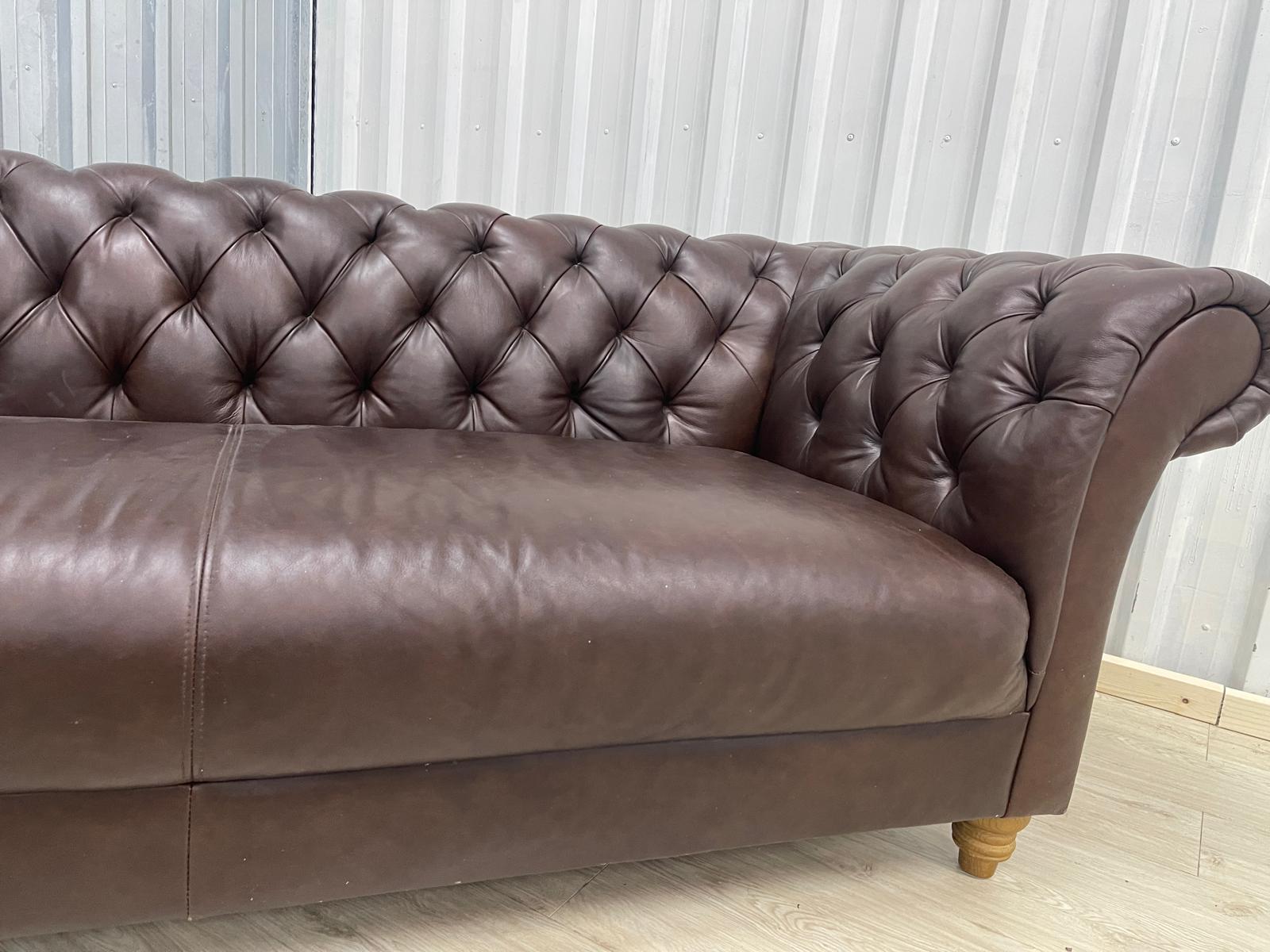 Oak FurnitureLand Montgomery Cigar leather 3 Seater (Ex - Display)