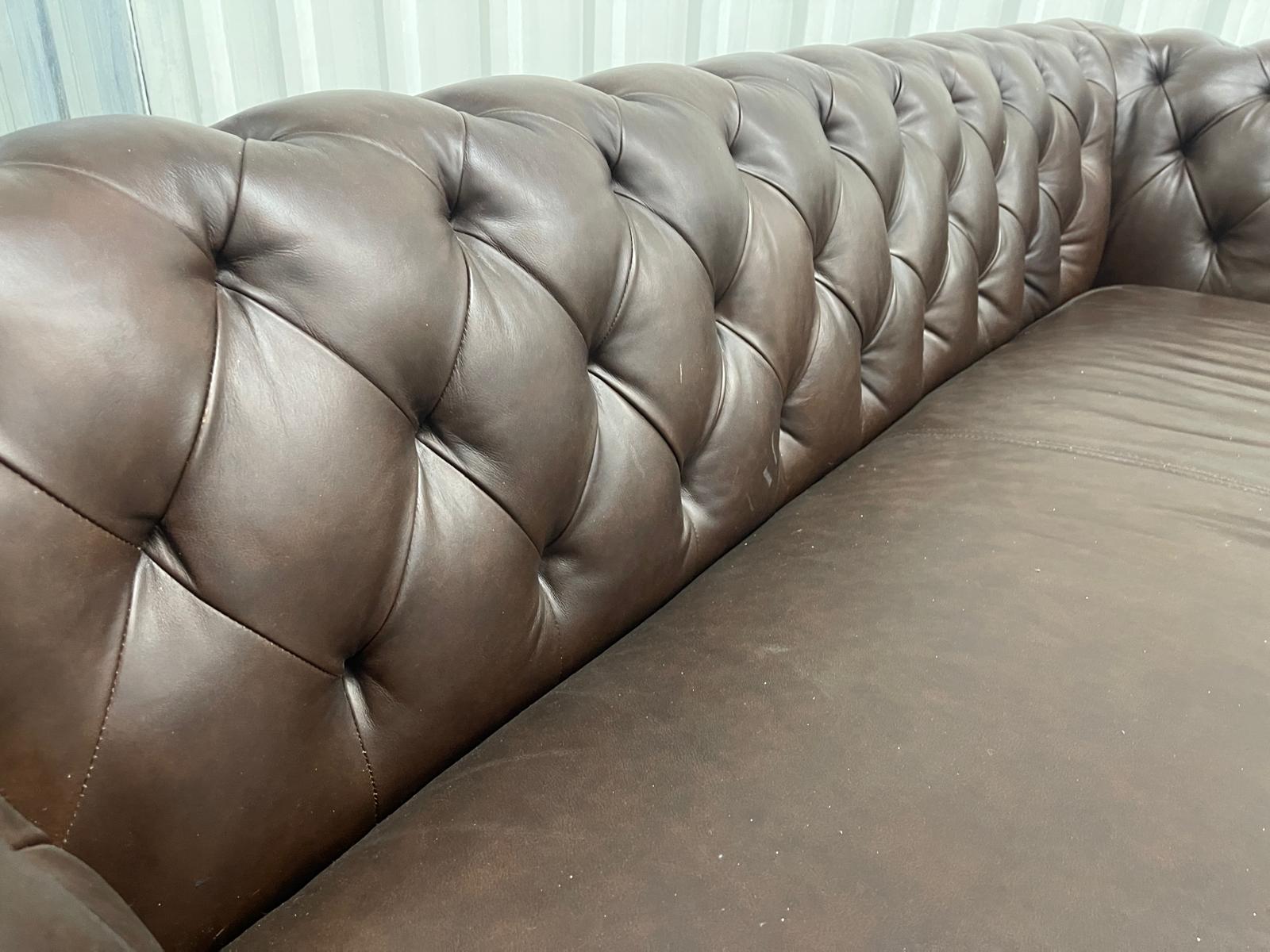 Oak FurnitureLand Montgomery Cigar leather 3 Seater (Ex - Display)