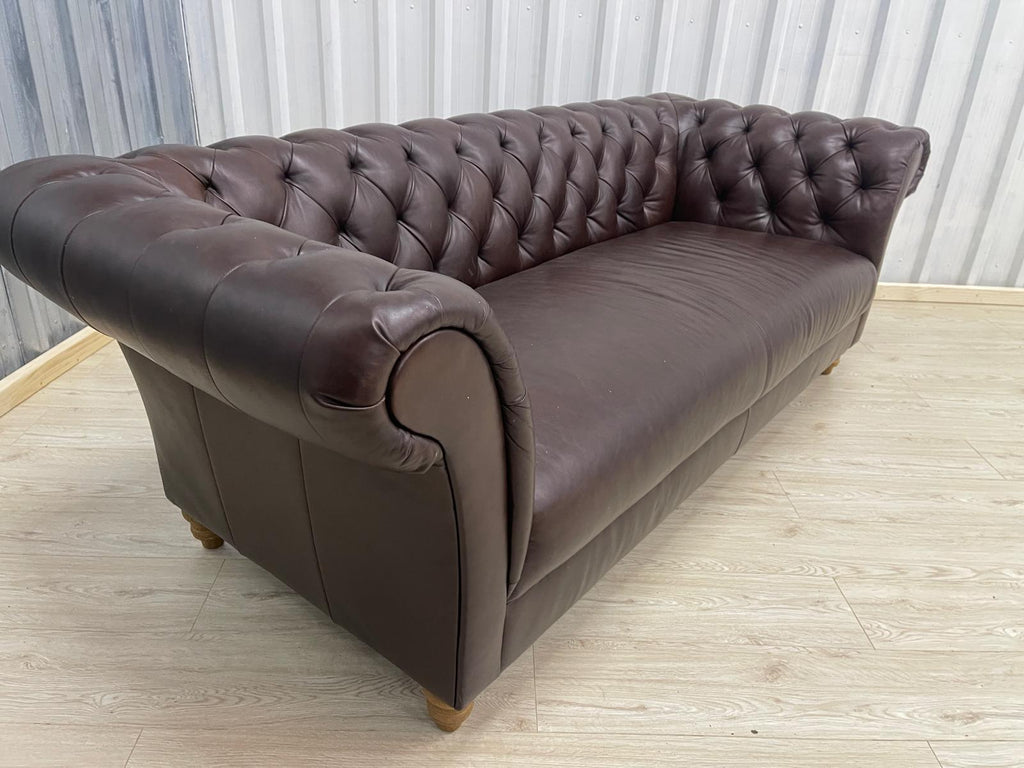 Oak FurnitureLand Montgomery Cigar leather 3 Seater (Ex - Display)