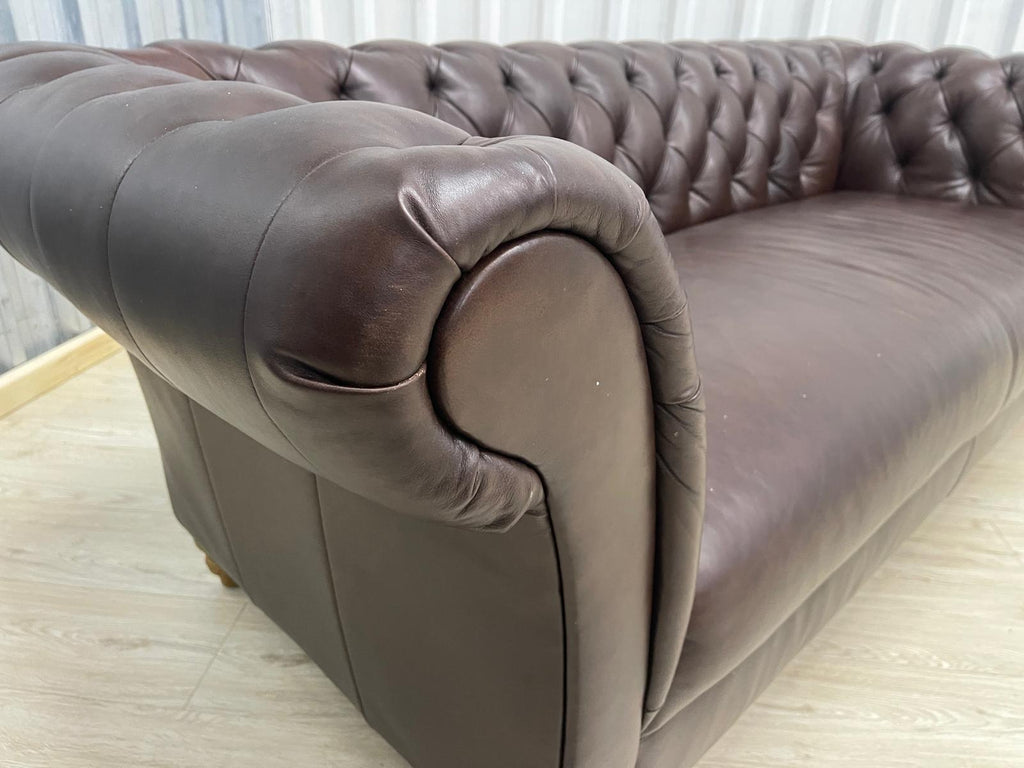 Oak FurnitureLand Montgomery Cigar leather 3 Seater (Ex - Display)