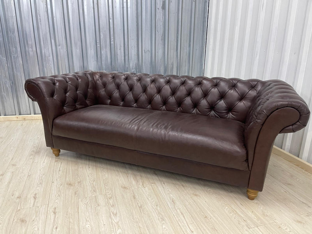 Oak FurnitureLand Montgomery Cigar leather 3 Seater (Ex - Display)