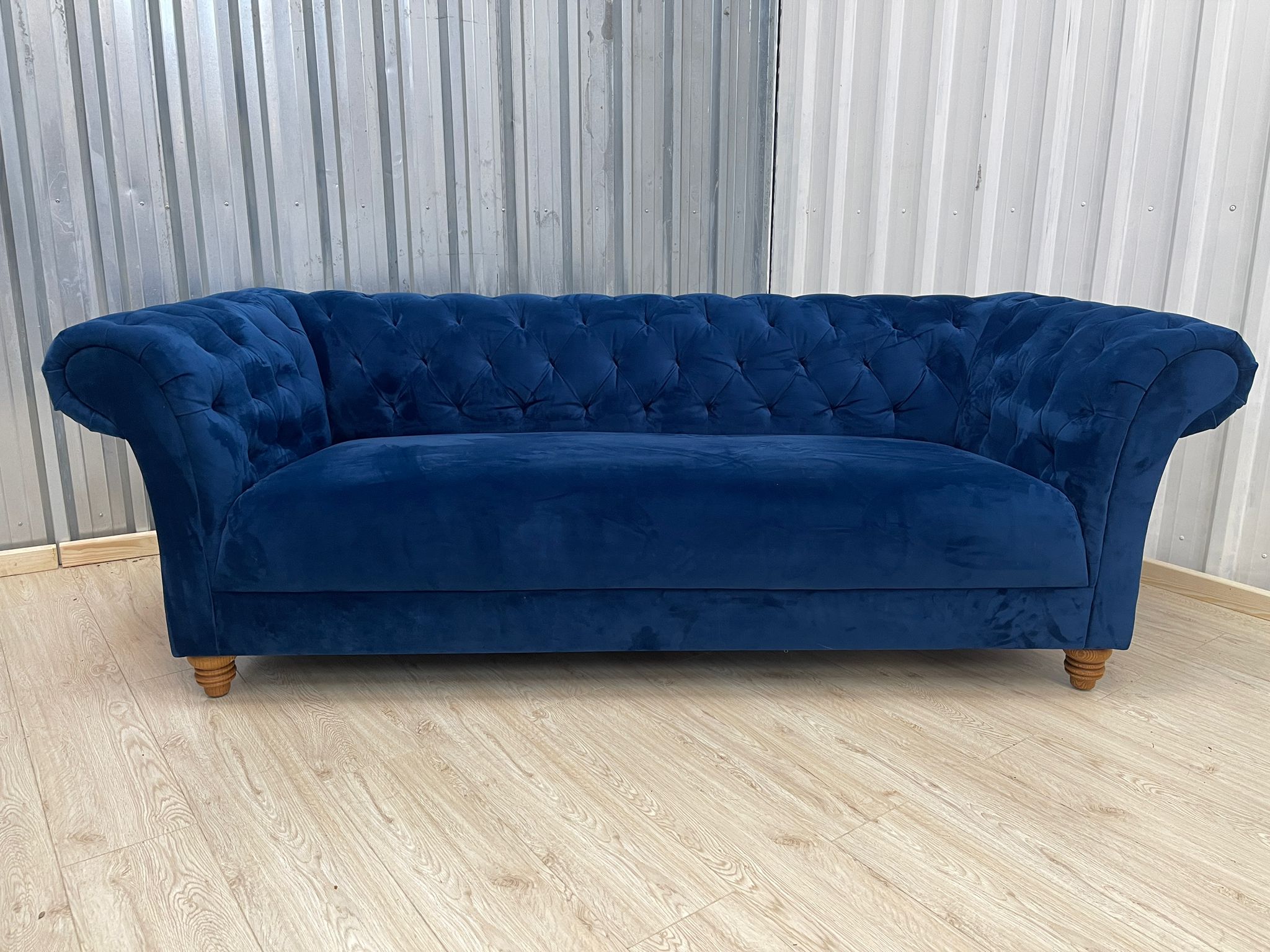 Oak Furnitureland Montgomery Royal Blue Velvet 3 Seater Sofa