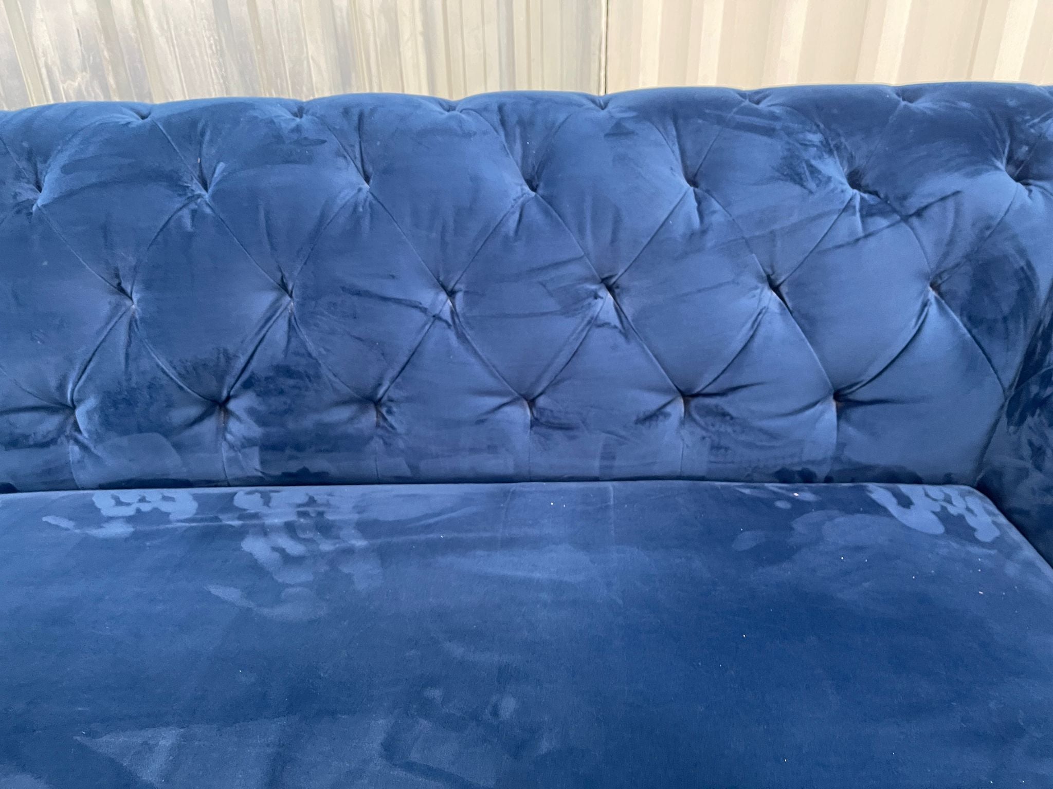 Oak Furnitureland Montgomery Royal Blue Velvet 3 Seater Sofa