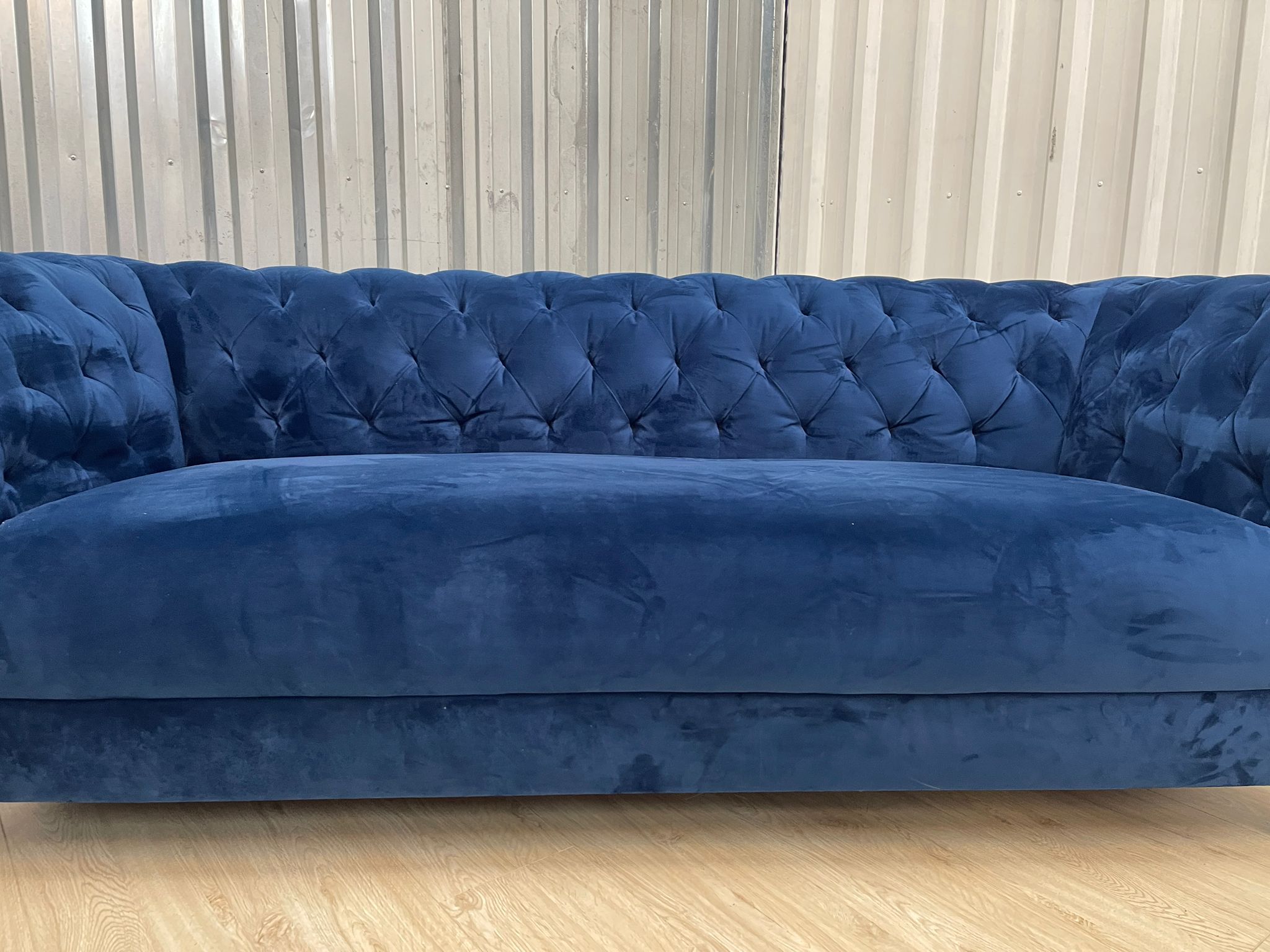 Oak Furnitureland Montgomery Royal Blue Velvet 3 Seater Sofa