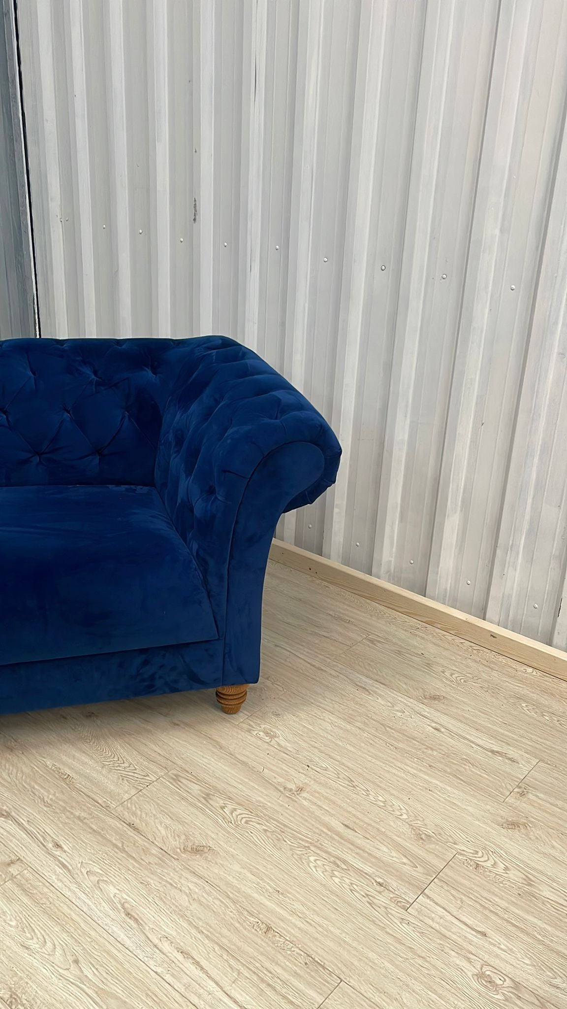 Oak Furnitureland Montgomery Royal Blue Velvet 3 Seater Sofa