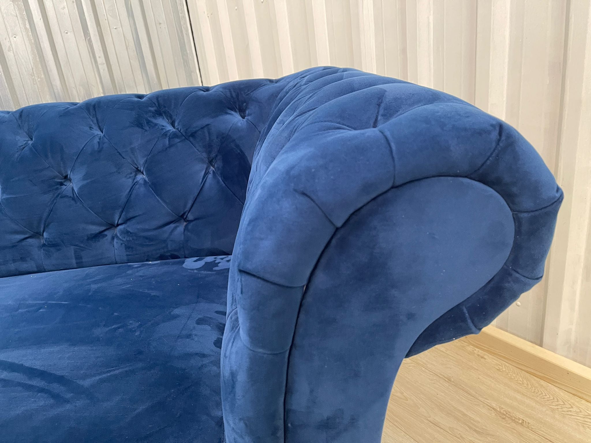 Oak Furnitureland Montgomery Royal Blue Velvet 3 Seater Sofa