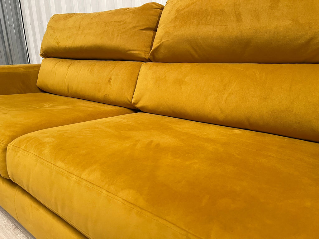 Lounge & Co Romily Yellow Velvet 4 Seater