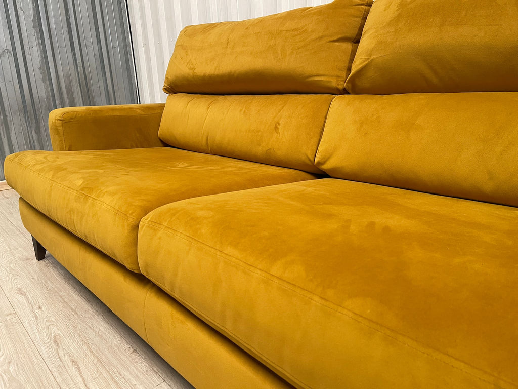 Lounge & Co Romily Yellow Velvet 4 Seater