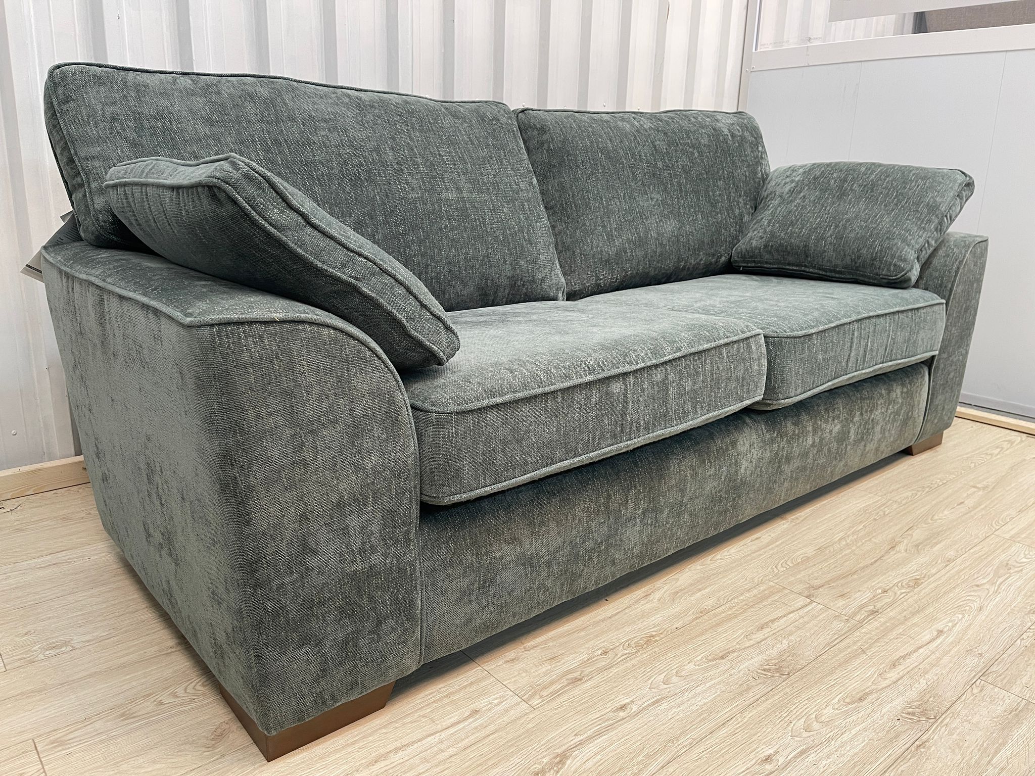 Next Stamford Chunky Chenille Light Teal Green 3 Seater