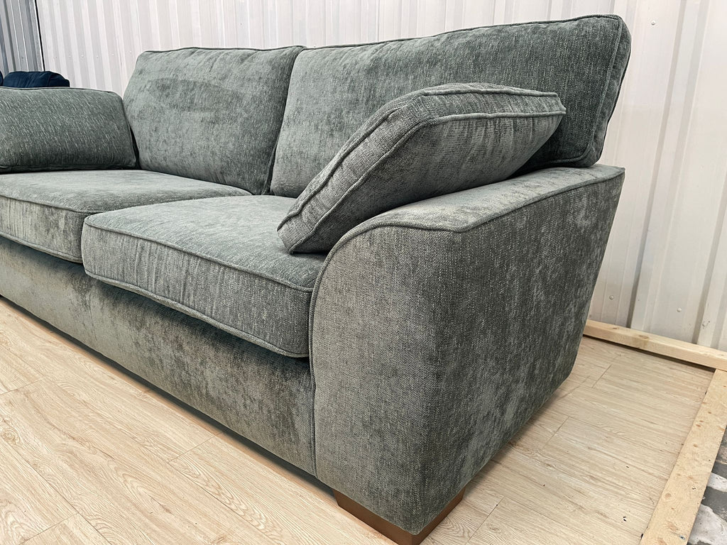 Next Stamford Chunky Chenille Light Teal Green 3 Seater