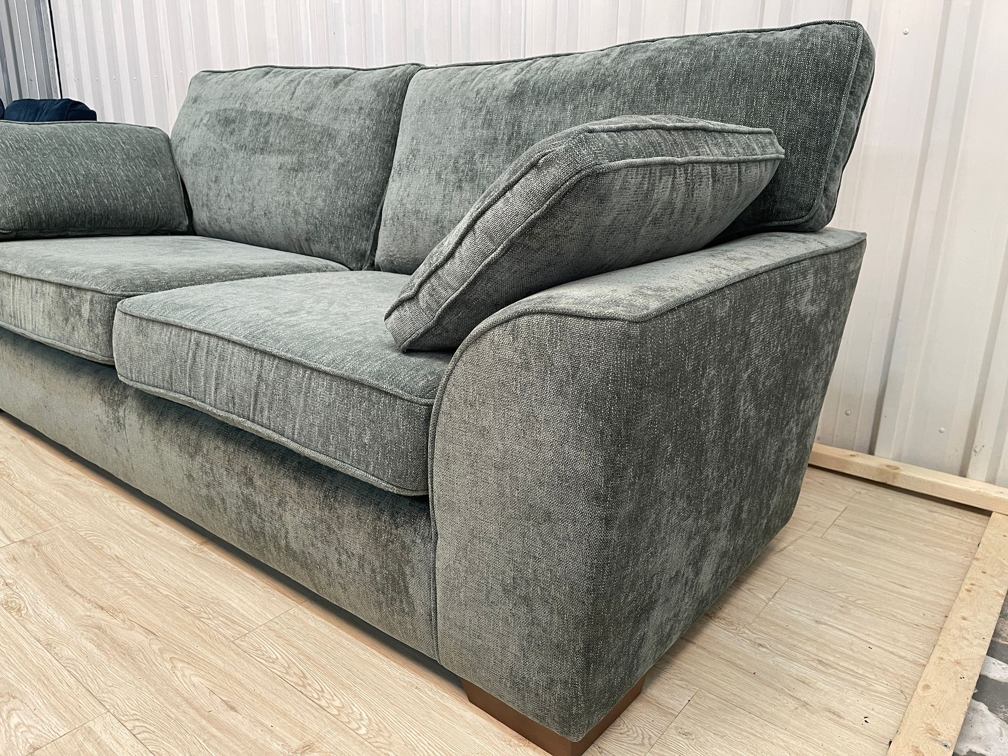 Next Stamford Chunky Chenille Light Teal Green 3 Seater