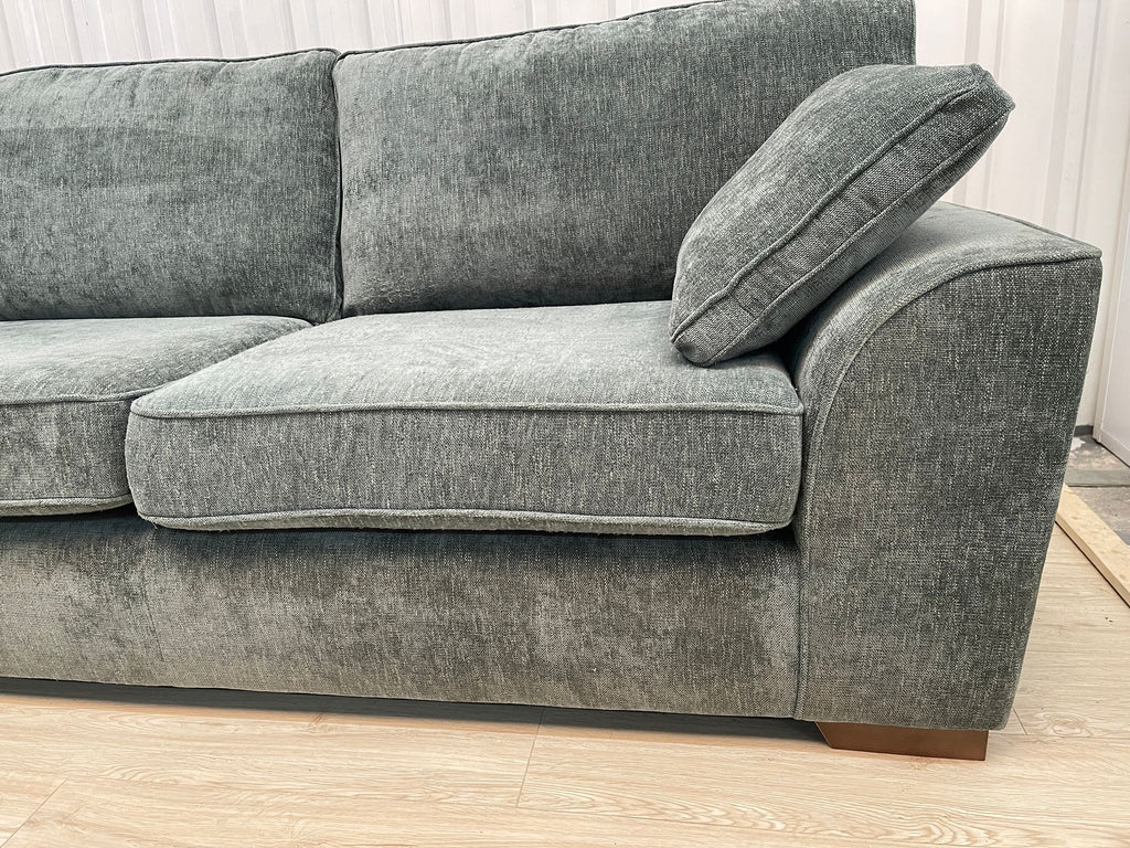 Next Stamford Chunky Chenille Light Teal Green 3 Seater