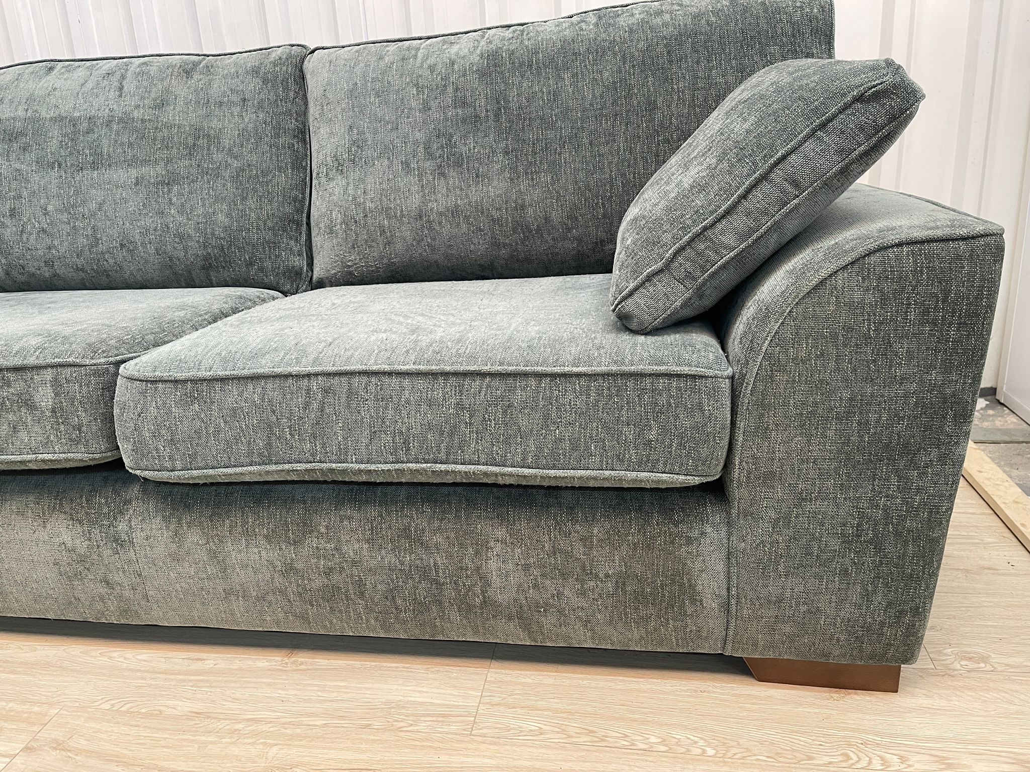 Next Stamford Chunky Chenille Light Teal Green 3 Seater