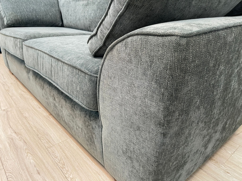 Next Stamford Chunky Chenille Light Teal Green 3 Seater