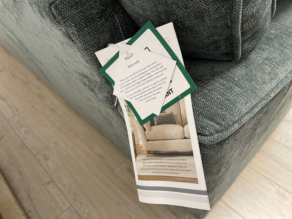 Next Stamford Chunky Chenille Light Teal Green 3 Seater