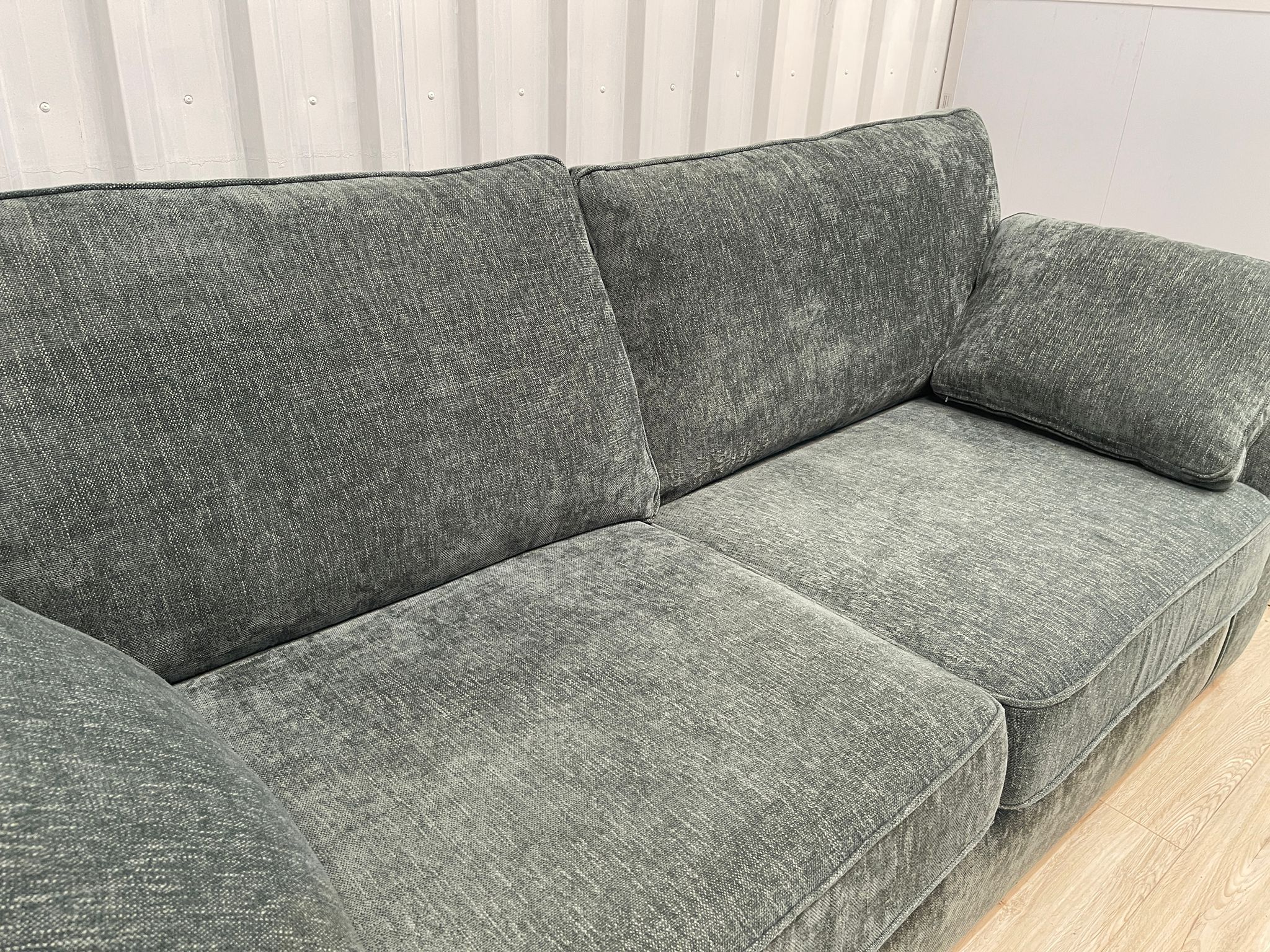Next Stamford Chunky Chenille Light Teal Green 3 Seater