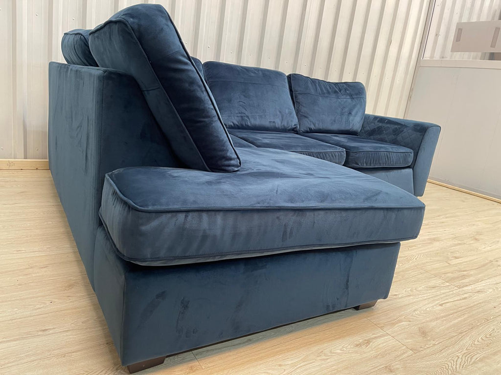 Dfs Orka Royal Blue Sensual Velvet Corner Sofa