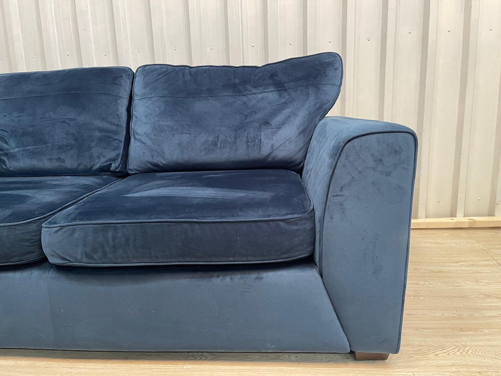 Dfs Orka Royal Blue Sensual Velvet Corner Sofa