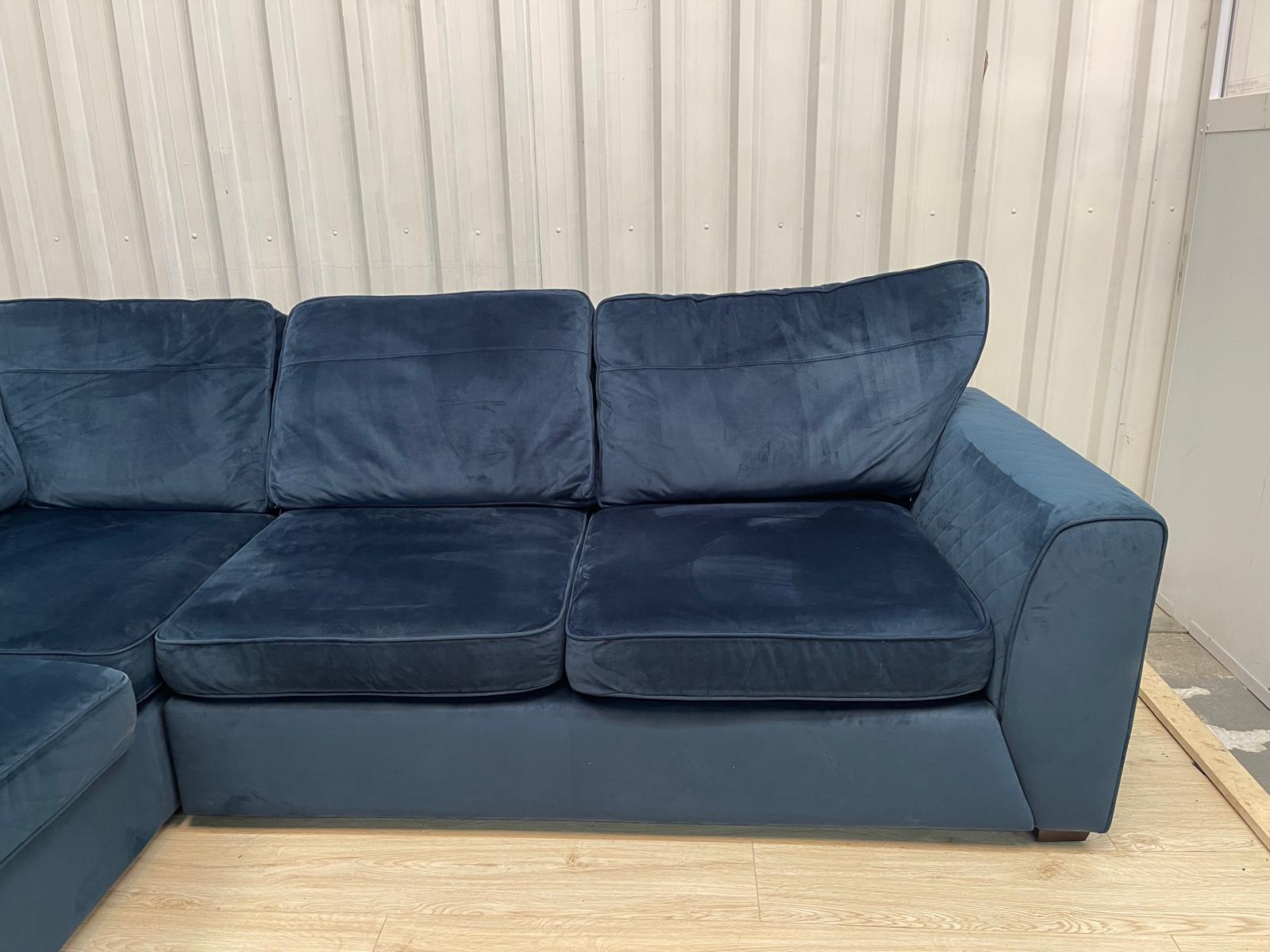 Dfs Orka Royal Blue Sensual Velvet Corner Sofa