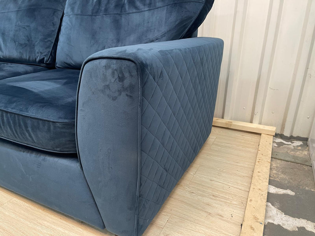 Dfs Orka Royal Blue Sensual Velvet Corner Sofa