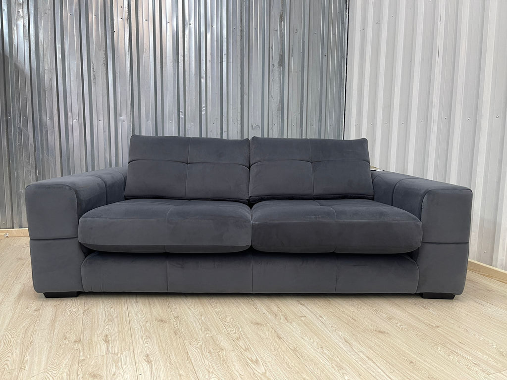 Next Brooke Sensual Velvet Charcoal Grey 3 Seater