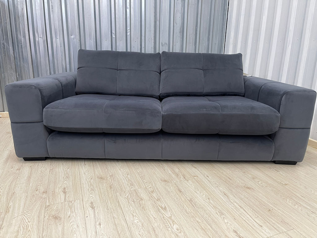 Next Brooke Sensual Velvet Charcoal Grey 3 Seater
