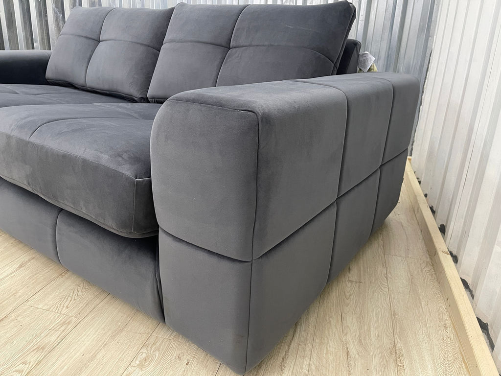 Next Brooke Sensual Velvet Charcoal Grey 3 Seater