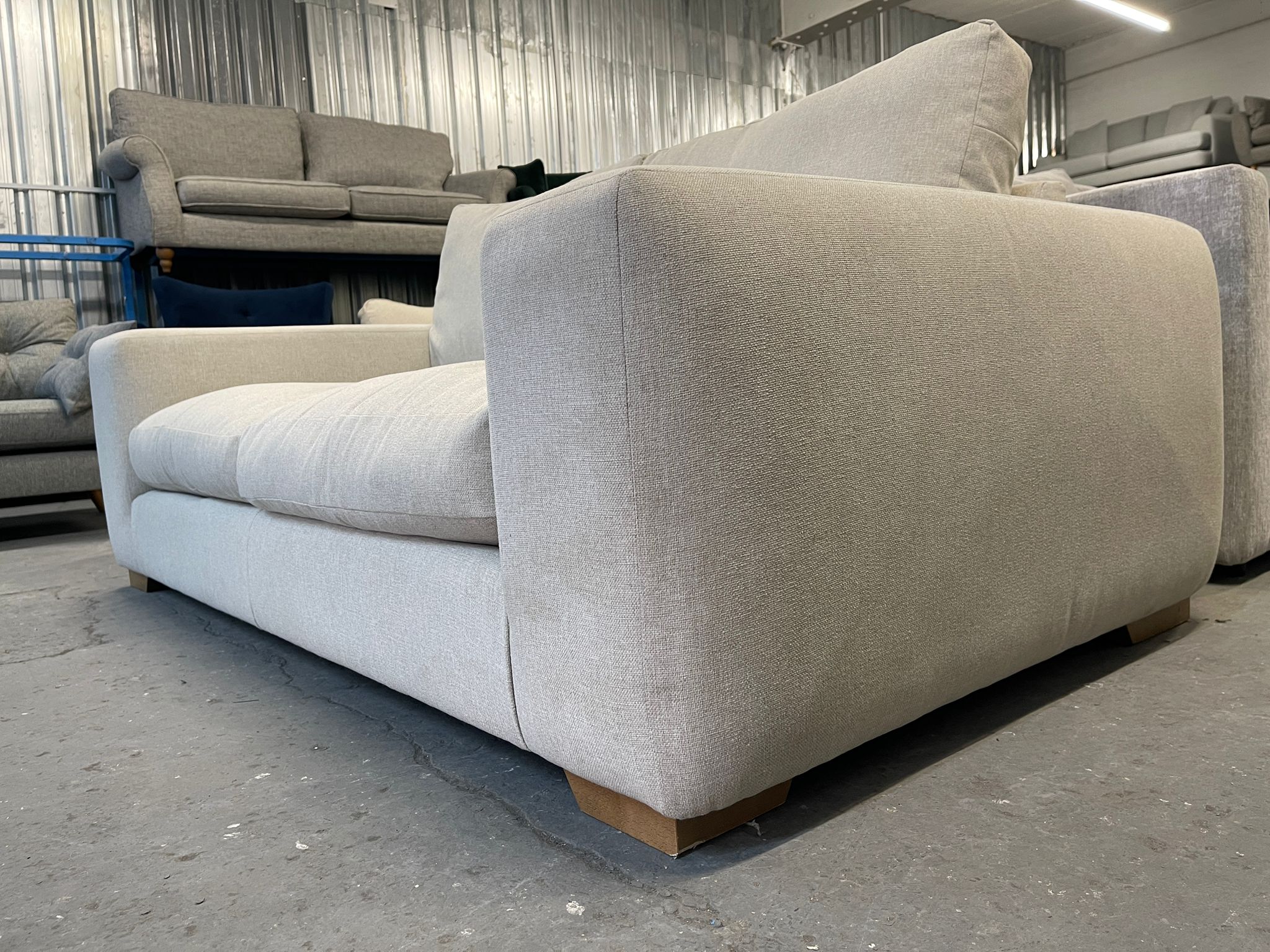 Next Houghton Tweedy Blend Oyster 3 Seater Small Sofa