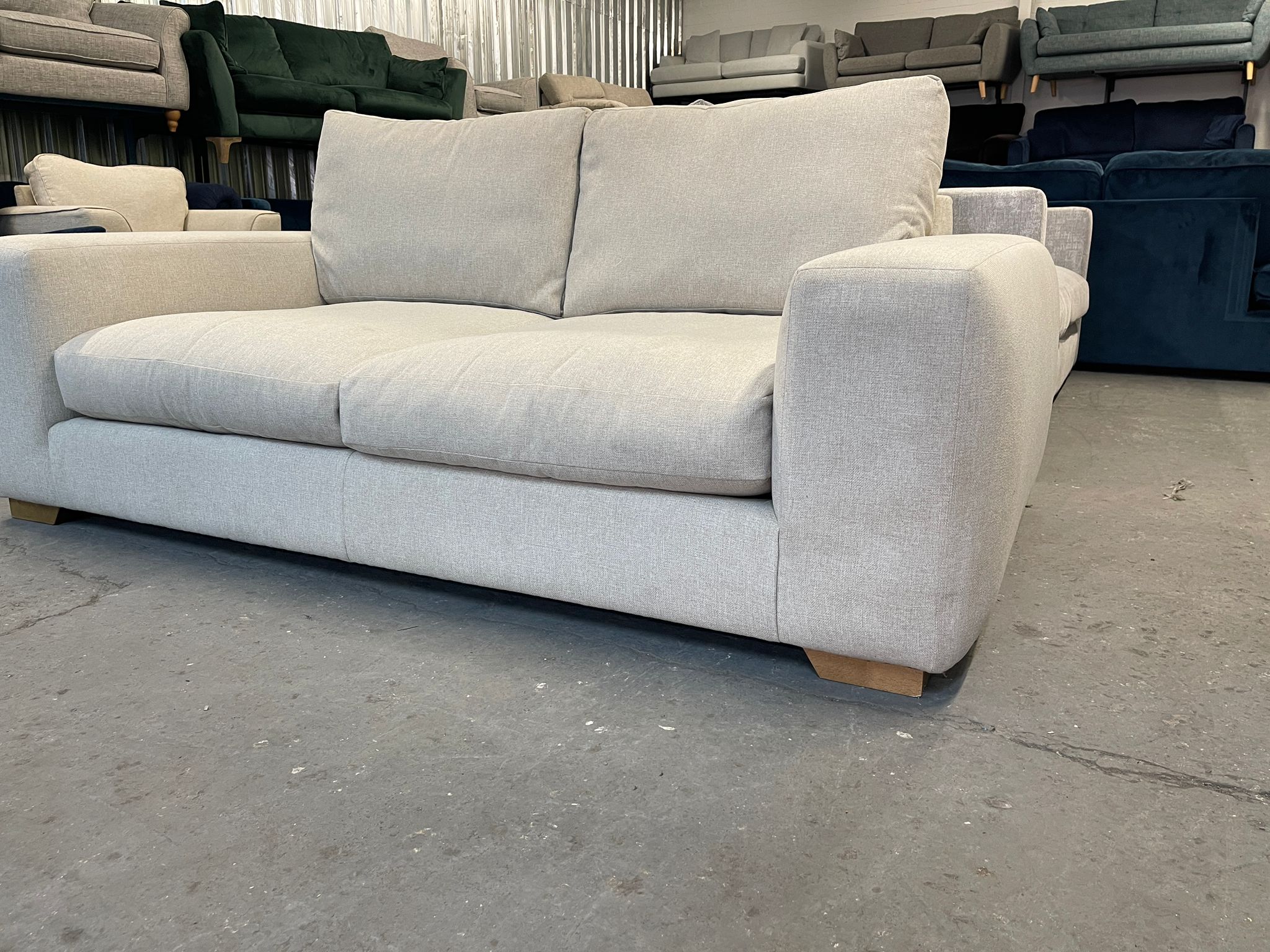 Next Houghton Tweedy Blend Oyster 3 Seater Small Sofa