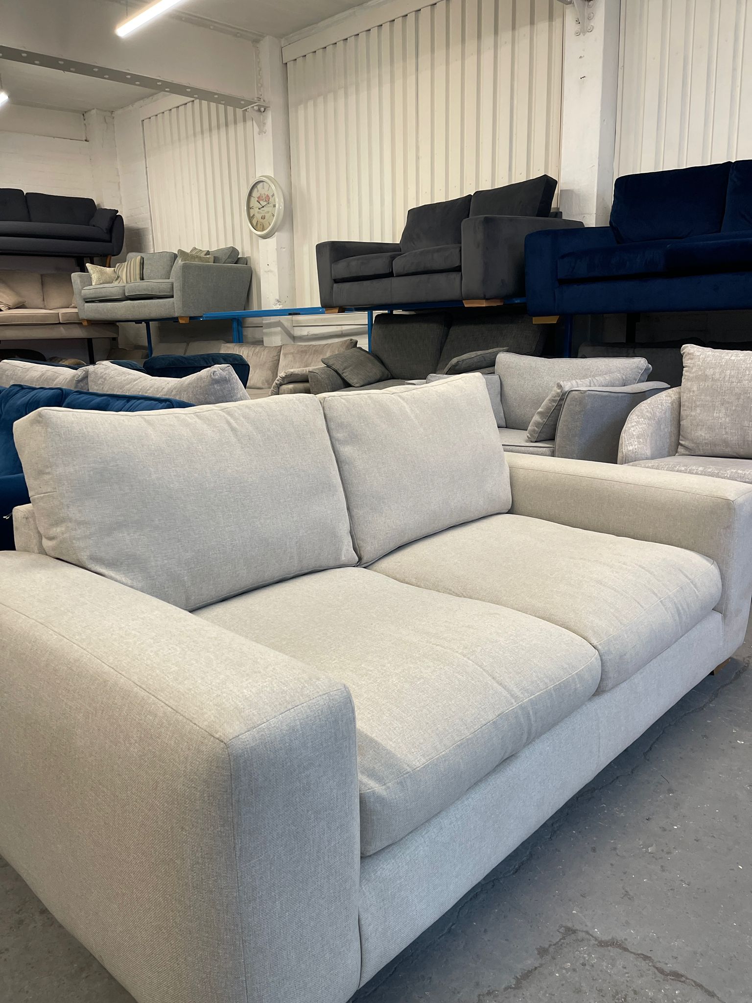 Next Houghton Tweedy Blend Oyster 3 Seater Small Sofa